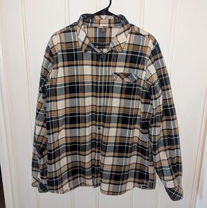 Plaid Flannel Button-Up Shirt